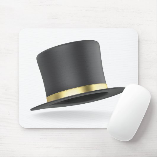 Schwarzer Hut mit goldfarbenem Band Mousepad (Mit Mouse)