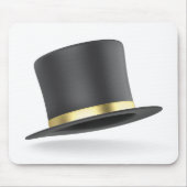 Schwarzer Hut mit goldfarbenem Band Mousepad (Vorne)
