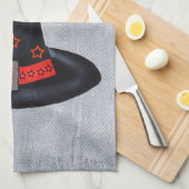 Schwarzer Hut Orange Sterne Niedlich Spiole Hallow Geschirrtuch (Viertel Falte)