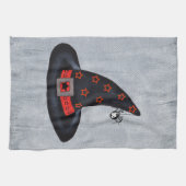 Schwarzer Hut Orange Sterne Niedlich Spiole Hallow Geschirrtuch (Horizontal)