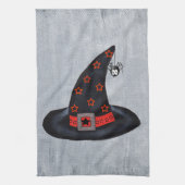 Schwarzer Hut Orange Sterne Niedlich Spiole Hallow Geschirrtuch (Vertikal)