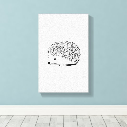 Schwarzer Igel Leinwanddruck (Insitu (Holzboden))