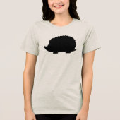 Schwarzer Igel Tri-Blend Shirt (Vorderseite)