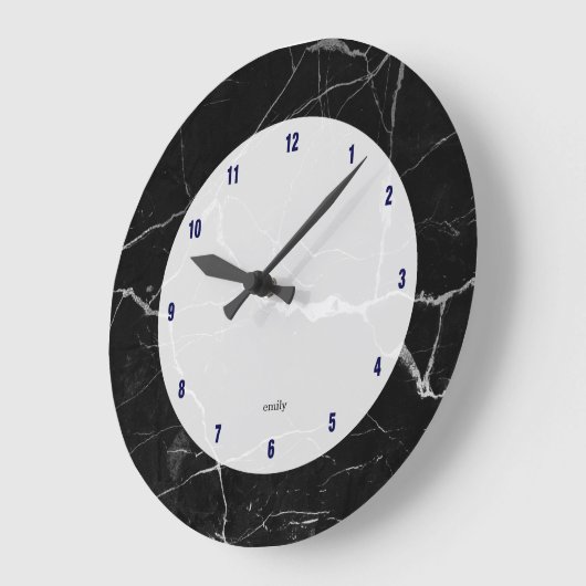 Schwarzer Imitat Große Wanduhr (Winkel)