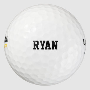 Schwarzer individuelle Name, sportlicher Schriftar Golfball