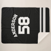 Schwarzer Individuelle Name- und Nummernsportlüfte Sherpadecke (Vorderseite (Horizontal))