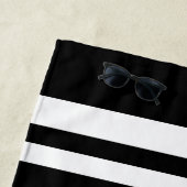 Schwarzer Individuelle Name- und Nummernsportlüfte Strandtuch (Beispiel)