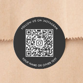 Schwarzer Instagram-QR-Code Runder Aufkleber
