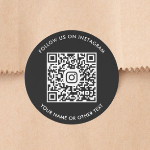 Schwarzer Instagram-QR-Code Runder Aufkleber