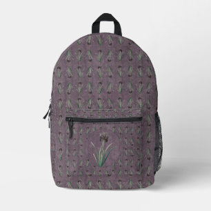 Schwarzer Iris auf antiken Tapisserien Bedruckter Rucksack