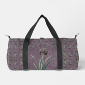 Schwarzer Iris auf antiken Tapisserien Duffle Bag (Vorderseite)