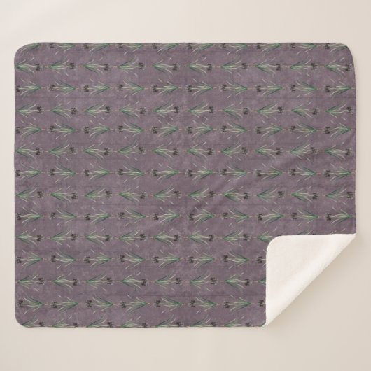 Schwarzer Iris auf antiken Tapisserien Sherpadecke (Vorderseite (Horizontal))