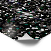 Schwarzer irisierender Glitzer Poster (Ecke)