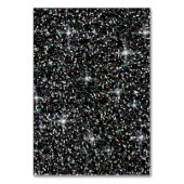 Schwarzer irisierender Glitzer Tischnummer (Vorderseite)