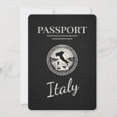 Schwarzer Italien-Pass Save The Date (Vorderseite)