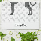 Schwarzer Italienischer Windhund mit Individuelle  Geschirrtuch (Gefaltet)