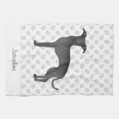 Schwarzer Italienischer Windhund mit Individuelle  Geschirrtuch (Horizontal)