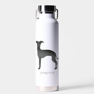 Schwarzer Italienischer Windhund Süßer Hund Mit Ma Trinkflasche