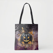 Schwarzer Jack-O' Lantern Friedhof Halloween Tasche (Vorderseite)