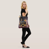 Schwarzer Jack-O' Lantern Friedhof Halloween Tasche (Am Model)