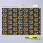 Schwarzer Jack-O' Lantern Pattern Halloween Seidenpapier (Handwerk)
