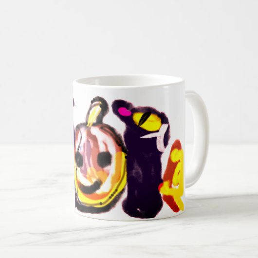 Schwarzer Jack o'lantern niedlich Kaffeetasse (VorderseiteRechts)