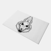 Schwarzer Jackal-Single-Schädel Fußmatte (Schrägansicht)