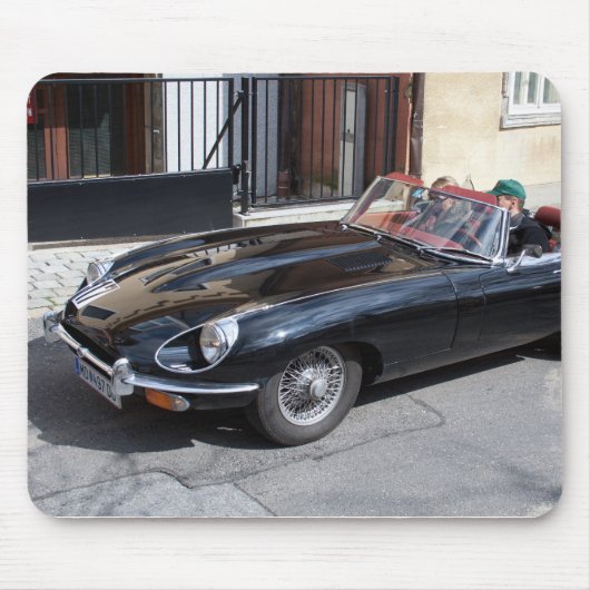 Schwarzer Jaguar E-Type Mousepad (Vorne)