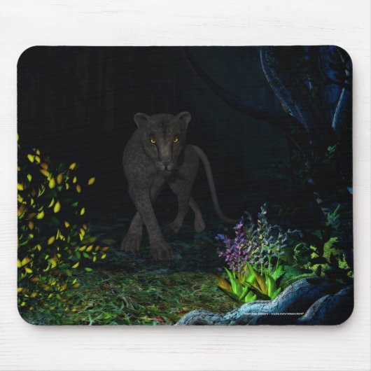 Schwarzer Jaguar im Wald-Mousepad Mousepad (Vorne)