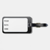 Schwarzer japanischer Drache-Grau-Hintergrund Gepäckanhänger (Rückseite horizontal)