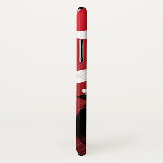 Schwarzer japanischer Drache-Rot-Hintergrund Case-Mate iPhone Hülle (Hinten/Rechts)