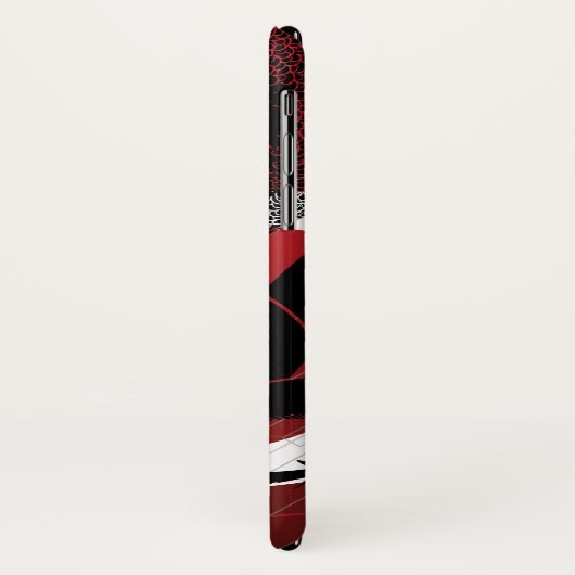 Schwarzer japanischer Drache-Rot-Hintergrund Case-Mate iPhone Hülle (Hinten/Links)