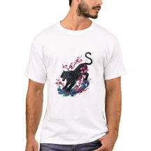 Schwarzer japanischer Tiger und Kirschblüten