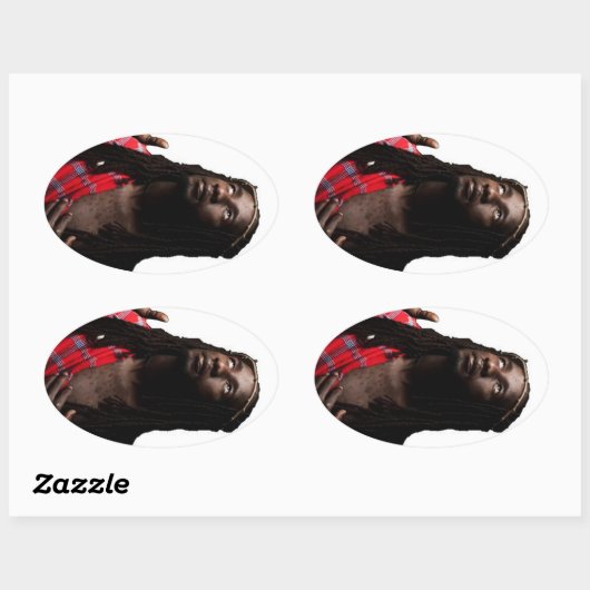 Schwarzer Jesus-Aufkleber Ovaler Aufkleber (Blatt)