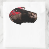 Schwarzer Jesus-Aufkleber Ovaler Aufkleber (Tasche)