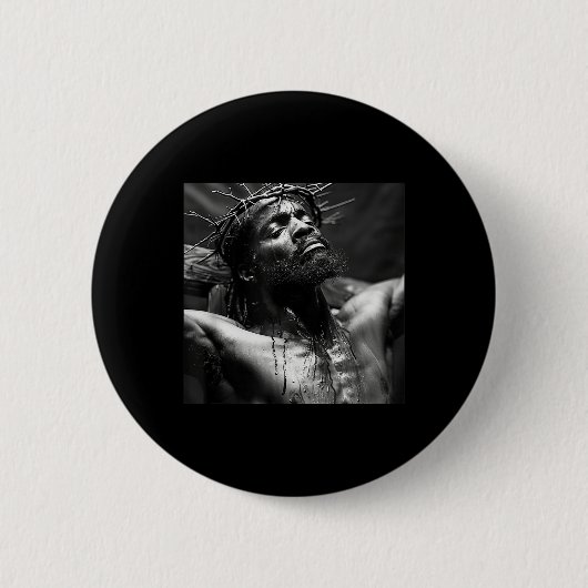 Schwarzer Jesus, Christentum, Kirche, Christus, Je Button (Vorderseite)