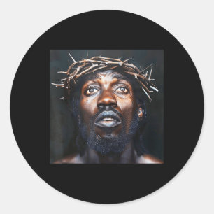 Schwarzer Jesus, Christus, Kirche, Christus, Jesus Runder Aufkleber
