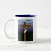 Schwarzer Jesus Christus Zweifarbige Tasse (Links)