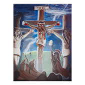 Schwarzer Jesus Crucied Poster (Vorderseite)