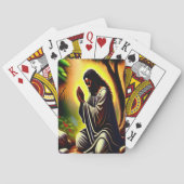 Schwarzer Jesus, der in Gethsemane betet, spielt K Spielkarten (Rückseite)