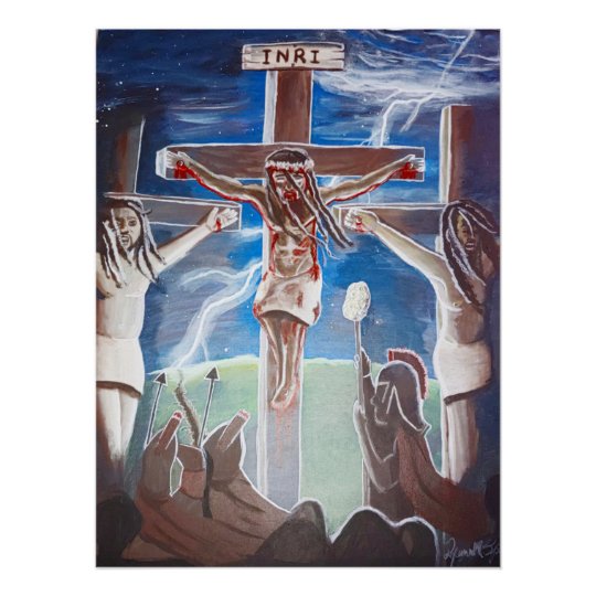 Schwarzer Jesus Gekreuzigt Poster Zazzle De