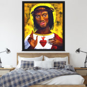 Schwarzer Jesus Leinwanddruck (Insitu (Schlafzimmer))