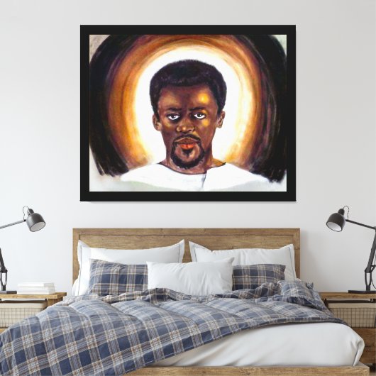 Schwarzer Jesus Leinwanddruck (Insitu (Schlafzimmer))