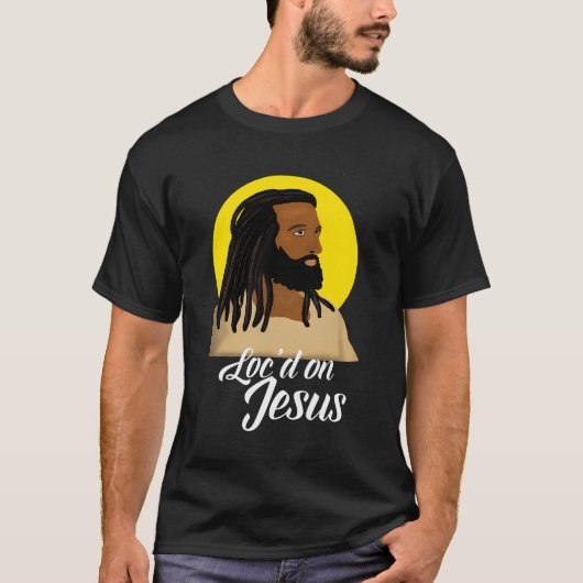 Schwarzer Jesus mit Locations in Afroamerikanisch  T-Shirt (Vorderseite)