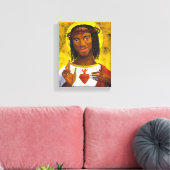 Schwarzer Jesus-Portrait Leinwanddruck (Insitu (Wohnzimmer))