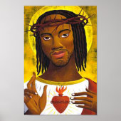 Schwarzer Jesus-Portrait Poster (Vorne)