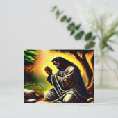 Schwarzer Jesus Prachen in Gethsemane Postkarte (Stehend Vorderseite)