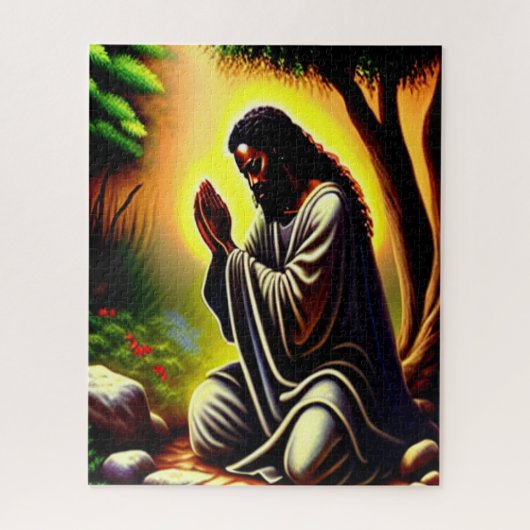 Schwarzer Jesus Prachen in Gethsemane Puzzle (Vertikal)