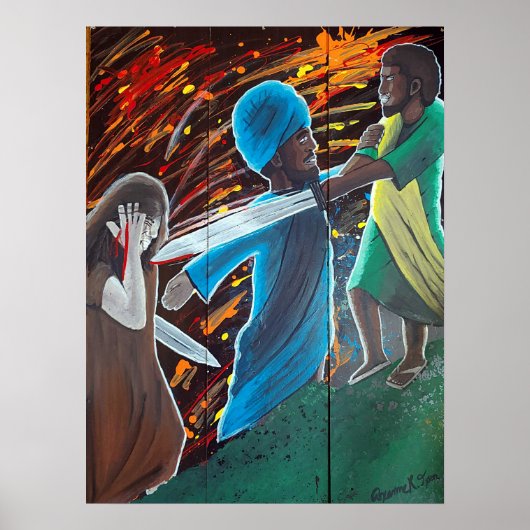 Schwarzer Jesus wurde bei Gethsemane festgenommen Poster (Vorne)