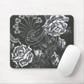 Schwarzer Jugendstil-Floral..mousepad Mousepad (Mit Mouse)